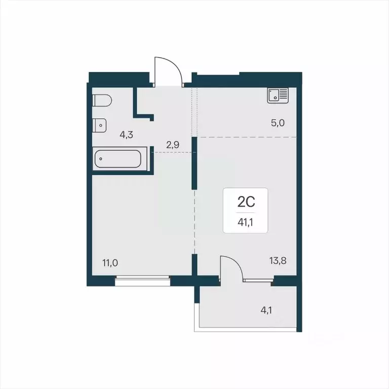 1-к кв. Новосибирская область, Новосибирск На Игарской кв-л,  (41.1 м) - Фото 1