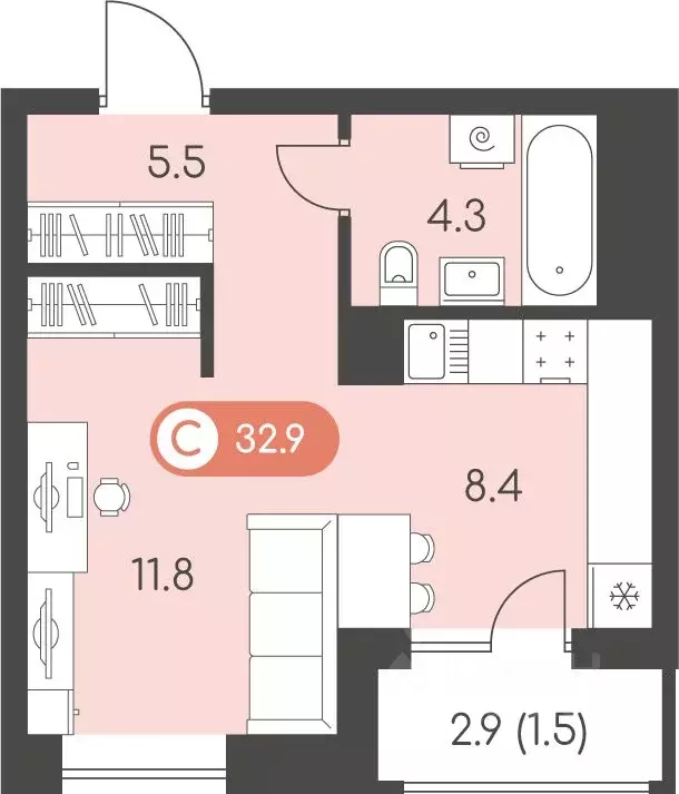 Студия Удмуртия, Ижевск Столичный мкр, Новый Восход жилой комплекс ... - Фото 1