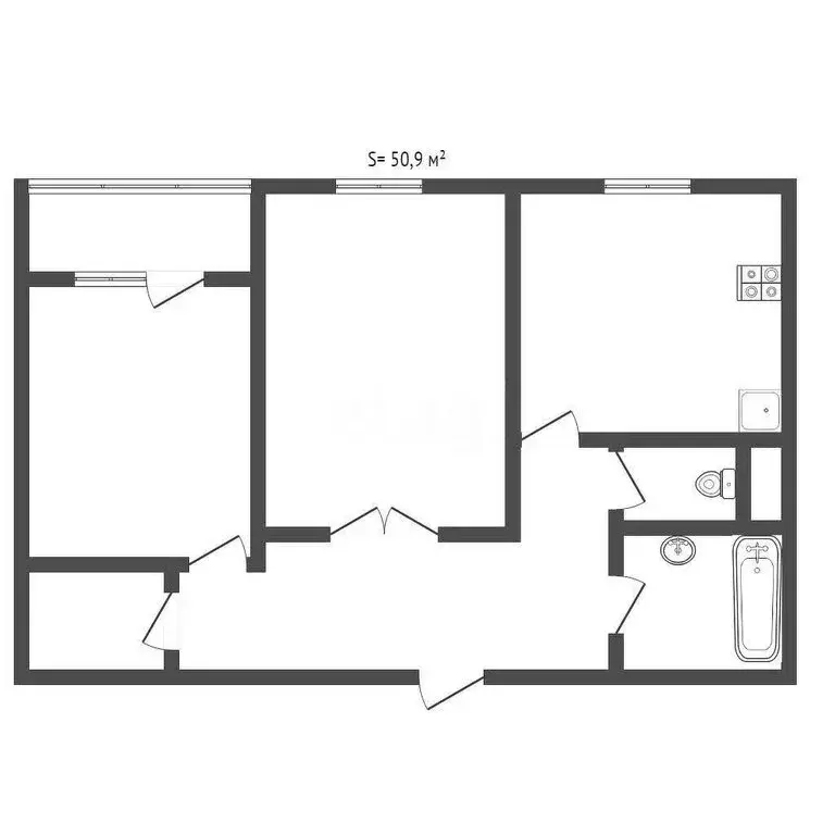 2-комнатная квартира: Тула, Майская улица, 6 (52 м) - Фото 0