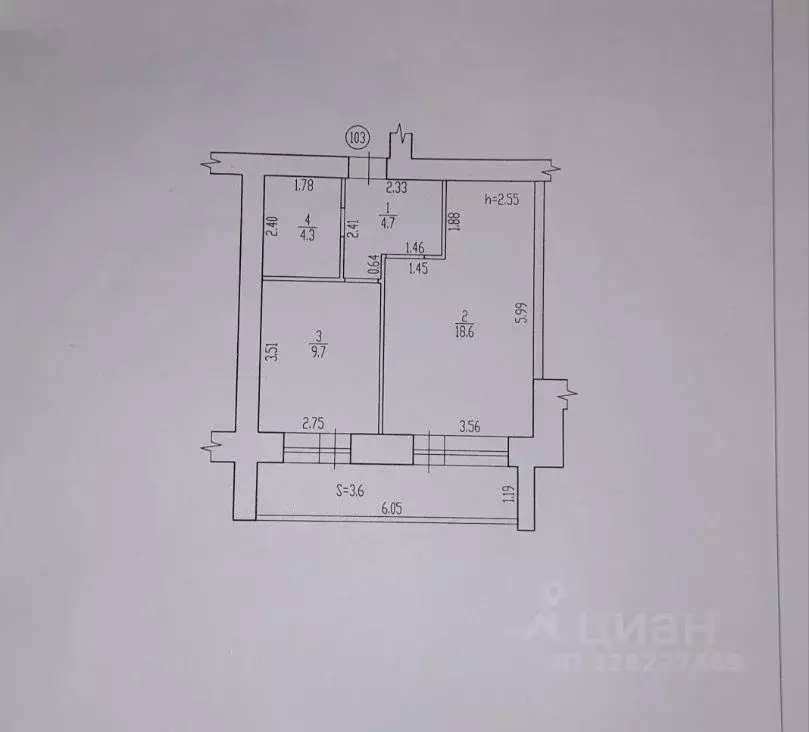 1-к кв. Брянская область, Брянск ул. Чернышевского, 20 (37.3 м) - Фото 1