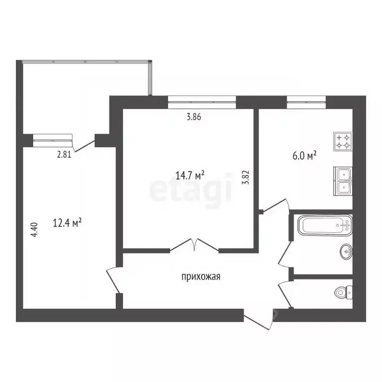 2-к кв. Крым, Красноперекопск ул. Менделеева, 48 (45.7 м) - Фото 1