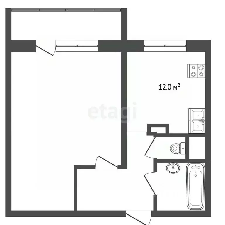 1-к кв. Тюменская область, Заводоуковск ул. Энергетиков, 2Б (31.7 м) - Фото 1