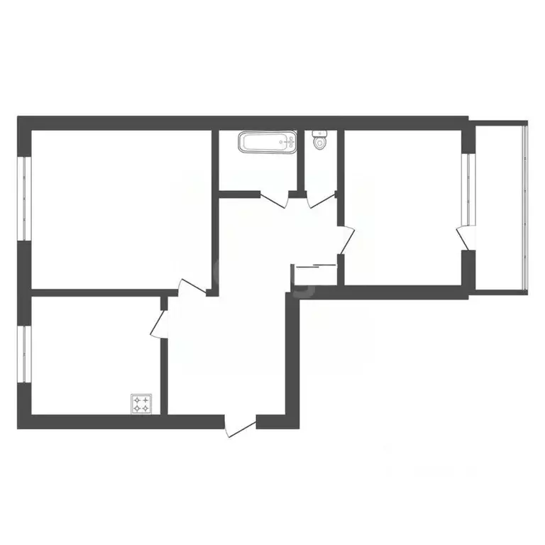 2-к кв. Амурская область, Благовещенск ул. Ленина, 39 (47.5 м) - Фото 1