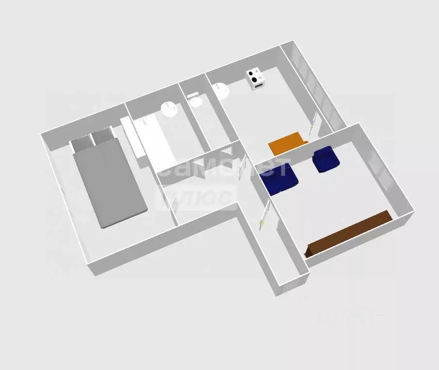 2-к кв. Пензенская область, Мокшан рп ул. Строителей, 15В (51.0 м) - Фото 1