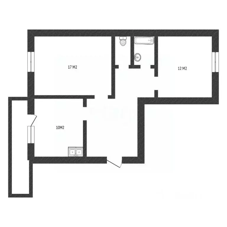 2-к кв. Псковская область, Псков Рижский просп., 87А (55.2 м) - Фото 2