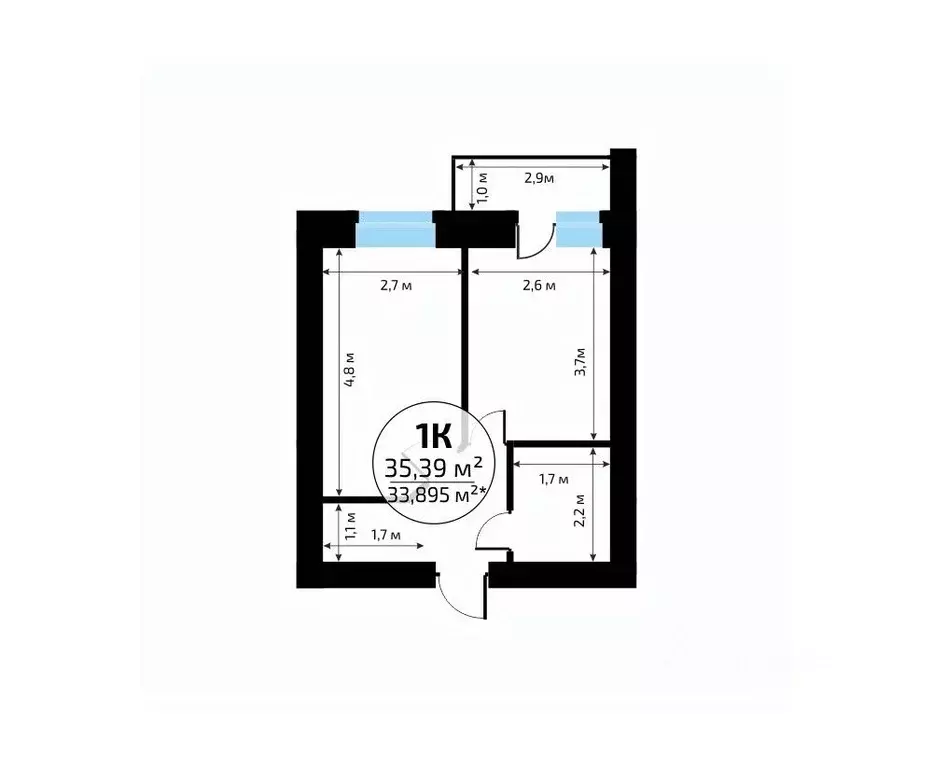 1-к кв. Самарская область, Самара пос. Мехзавод, Новая Самара мкр,  ... - Фото 2