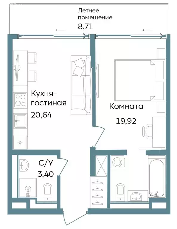 2-комнатная квартира: Республика Крым, Саки, курортный кластер Темпо ... - Фото 0