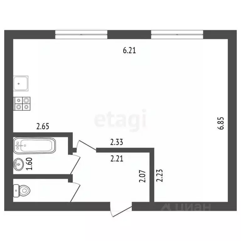 Студия Владимирская область, Ковров ул. Белинского, 9А (41.1 м) - Фото 1
