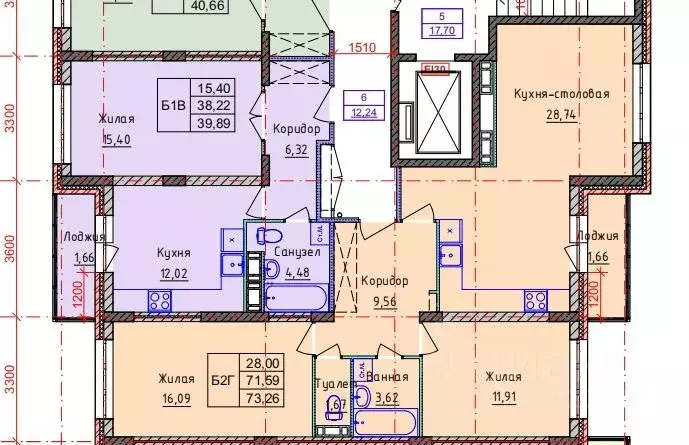 2-к кв. Ярославская область, Ярославль 2-й мкр,  (73.26 м) - Фото 0