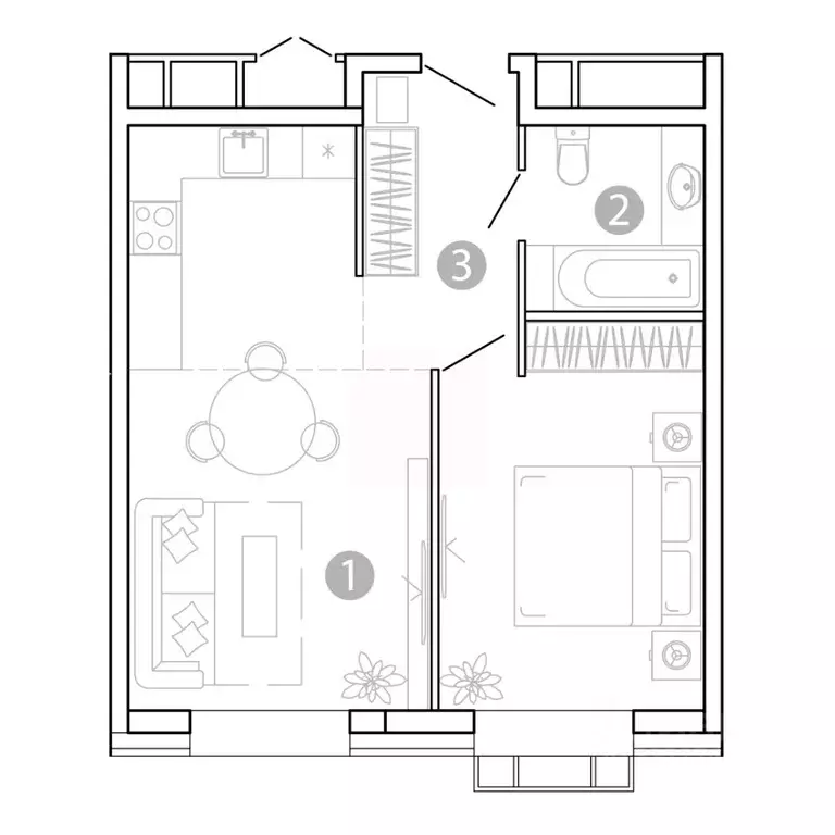1-к кв. Забайкальский край, Чита 1-я Коллективная ул., 6 СТР (43.0 м) - Фото 1