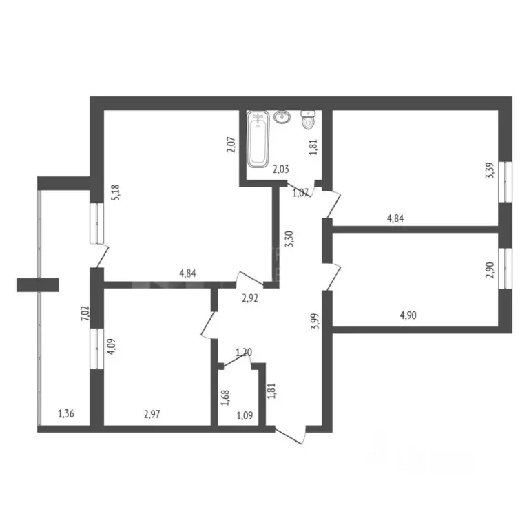 3-к кв. Тюменская область, Тюмень Кремлевская ул., 102 (84.0 м) - Фото 1