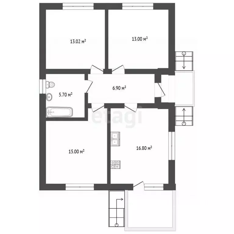 Дом в Крым, Симферопольский район, Перовское с/пос, Петровские Скалы ... - Фото 1