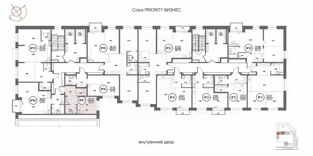 1-к кв. Иркутская область, Иркутск Макс жилой комплекс (25.45 м) - Фото 2