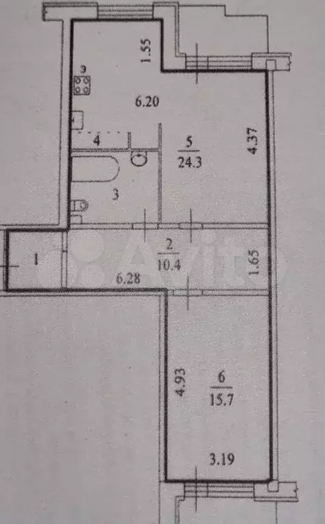 2-к. квартира, 59,5 м, 2/3 эт. - Фото 0