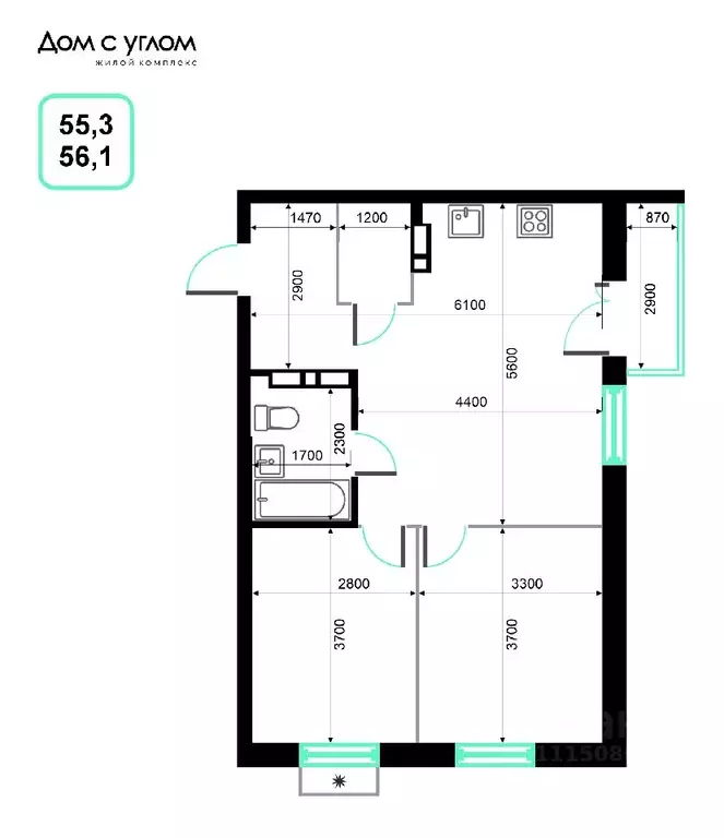 2-к кв. Приморский край, Владивосток ул. Нейбута, 137с1 (56.0 м) - Фото 1