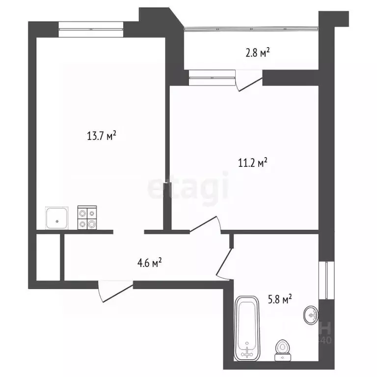 1-к кв. Тюменская область, Тюмень Таежная ул., 2 (36.7 м) - Фото 2