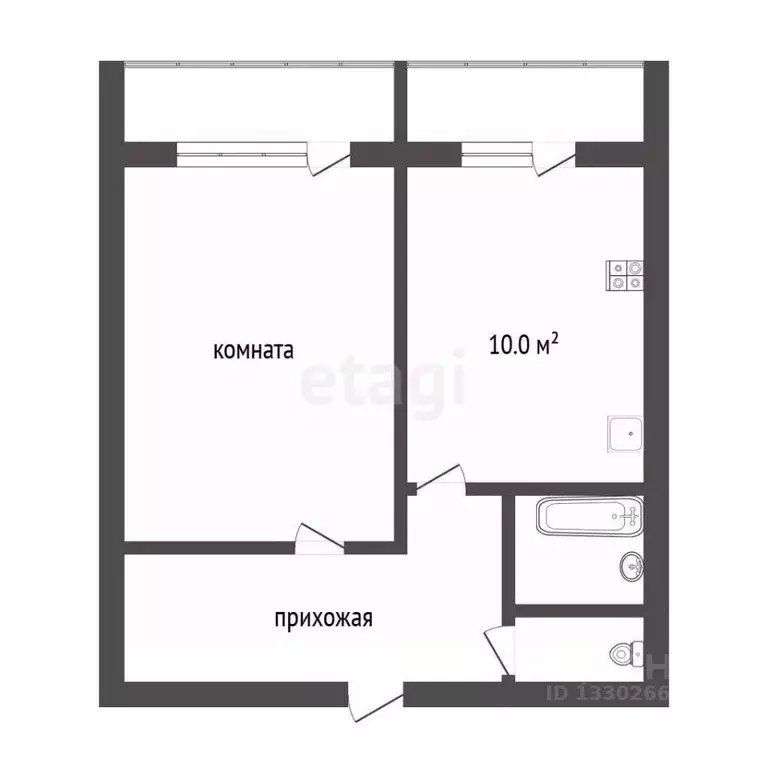 1-к кв. Ханты-Мансийский АО, Сургут Университетская ул., 29/2 (43.5 м) - Фото 1