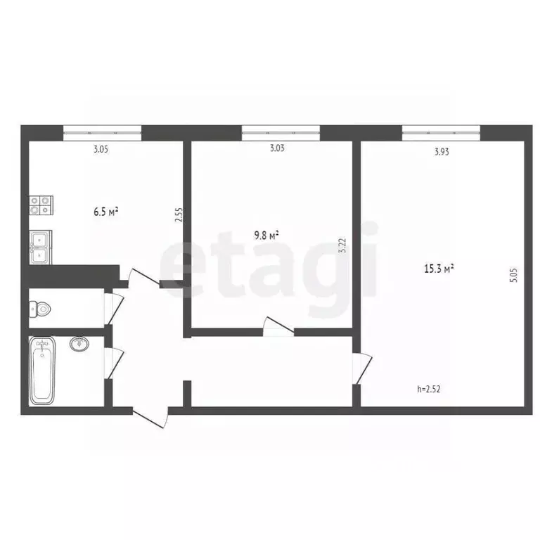 2-к кв. Ямало-Ненецкий АО, Ноябрьск Советская ул., 90А (45.0 м) - Фото 0