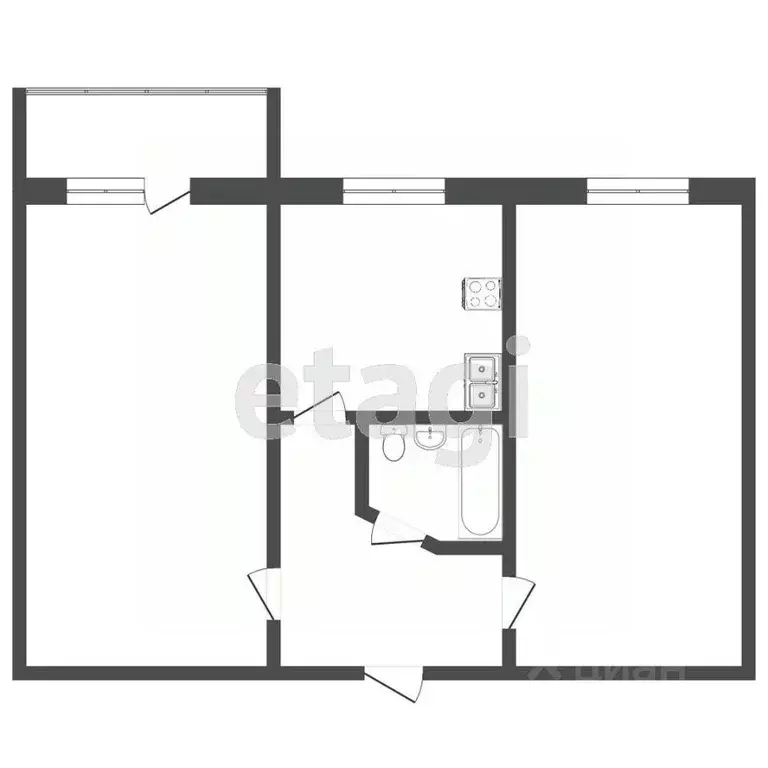 2-к кв. Тюменская область, Тюмень Микрорайон мыс, ул. Мусоргского, 38 ... - Фото 1