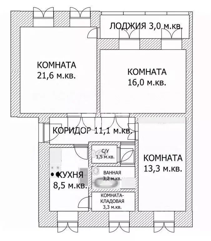 3-к кв. Пермский край, Краснокамск ул. Карла Либкнехта, 6 (79.4 м) - Фото 1