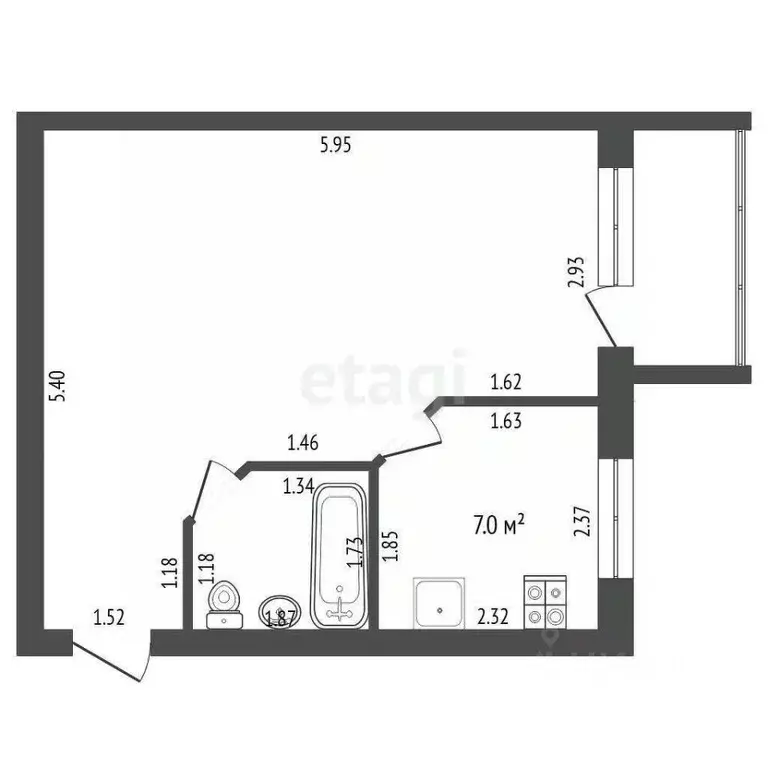 1-к кв. Свердловская область, Талица Ромашковая ул., 3 (31.6 м) - Фото 2
