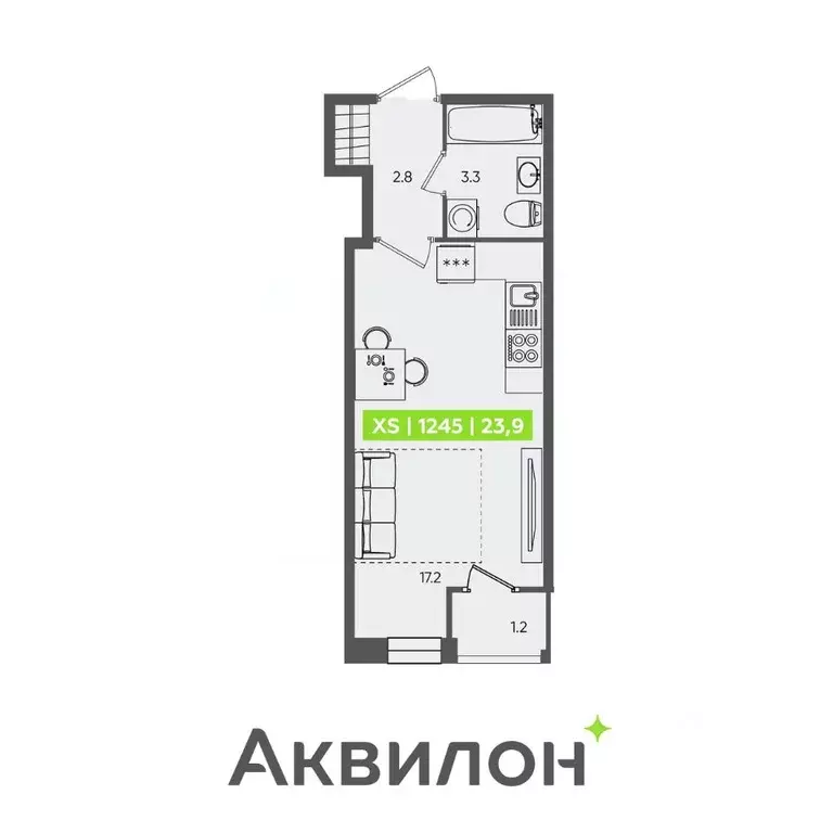 Студия Санкт-Петербург Планерная ул., 87к1 (23.9 м) - Фото 0