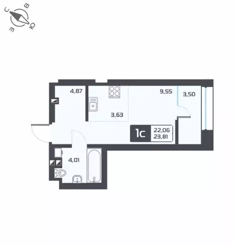 Продаётся квартира-студия, 23.5 м - Фото 1