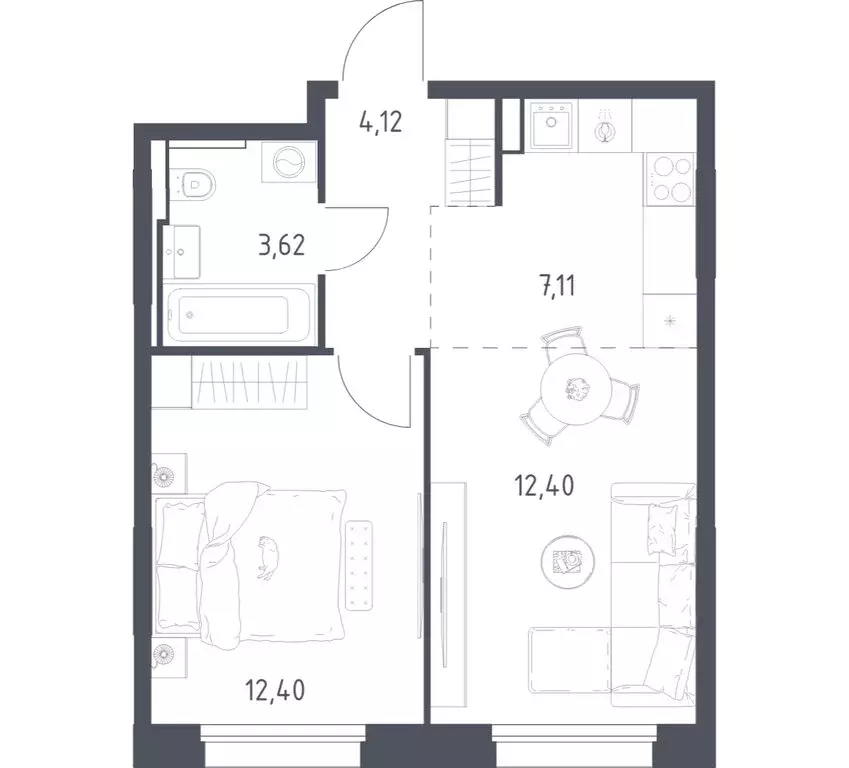 1-комнатная квартира: посёлок городского типа Заречье, ЖК Заречье ... - Фото 1