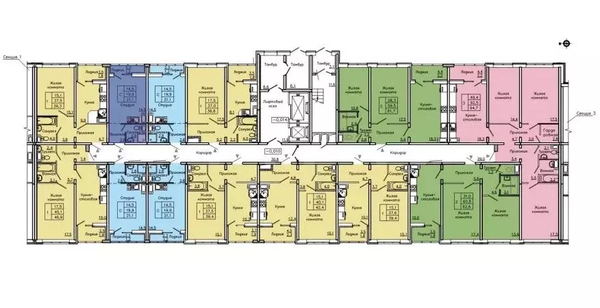 1-к кв. Воронежская область, Воронеж ул. Федора Тютчева, 105 (46.9 м) - Фото 2