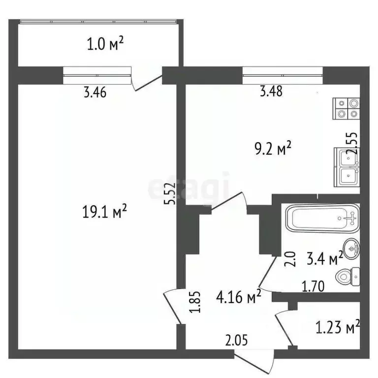 1-к кв. Мордовия, Саранск ул. Победы, 23 (37.1 м) - Фото 1