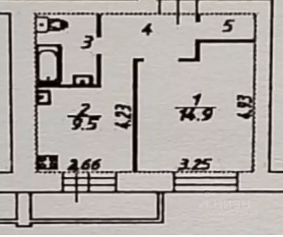 1-к кв. Вологодская область, Вологда ул. Карла Маркса, 123А (35.0 м) - Фото 1