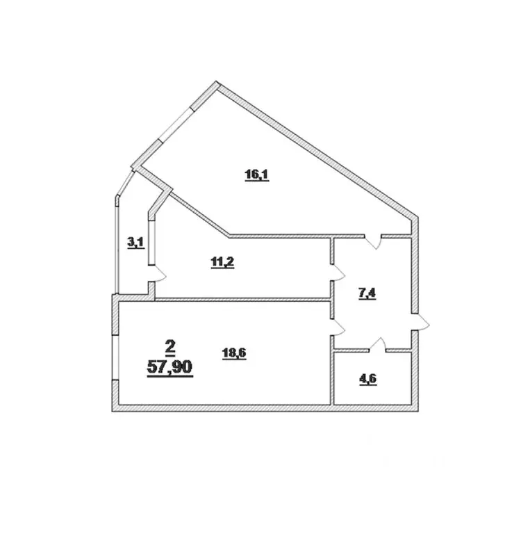 2-к кв. Калининградская область, Калининград ул. Александра Невского, ... - Фото 2