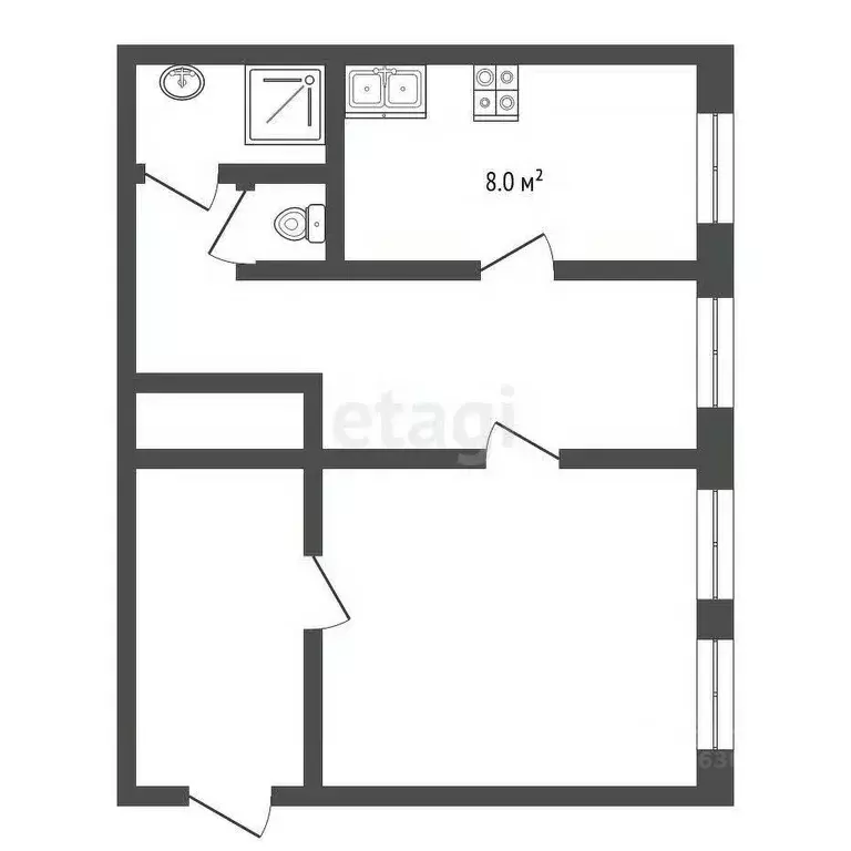 2-к кв. Московская область, Клин Красная ул., 1/27 (50.9 м) - Фото 1