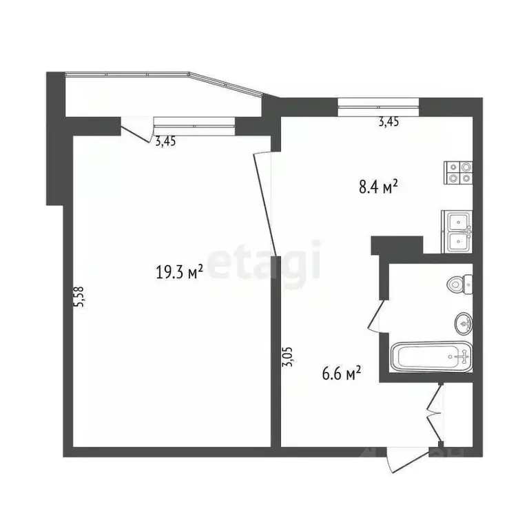 1-к кв. Москва ул. Авиаконструктора Миля, 3 (39.8 м) - Фото 1