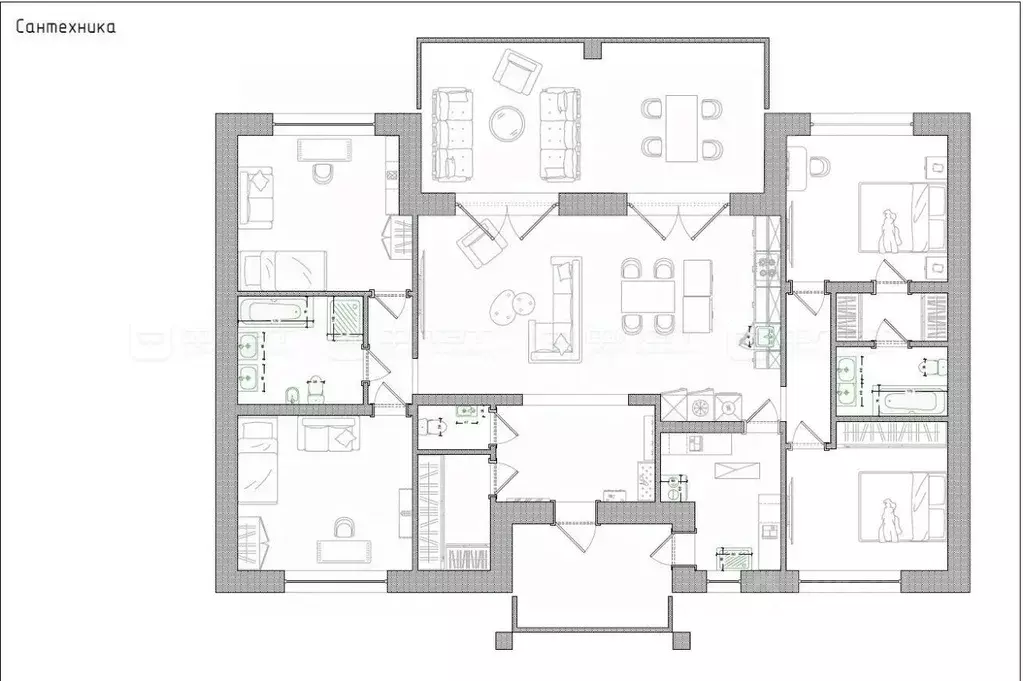 Дом в Татарстан, Лаишевский район, с. Сокуры, Новые Сокуры- 3 кп ул. ... - Фото 2