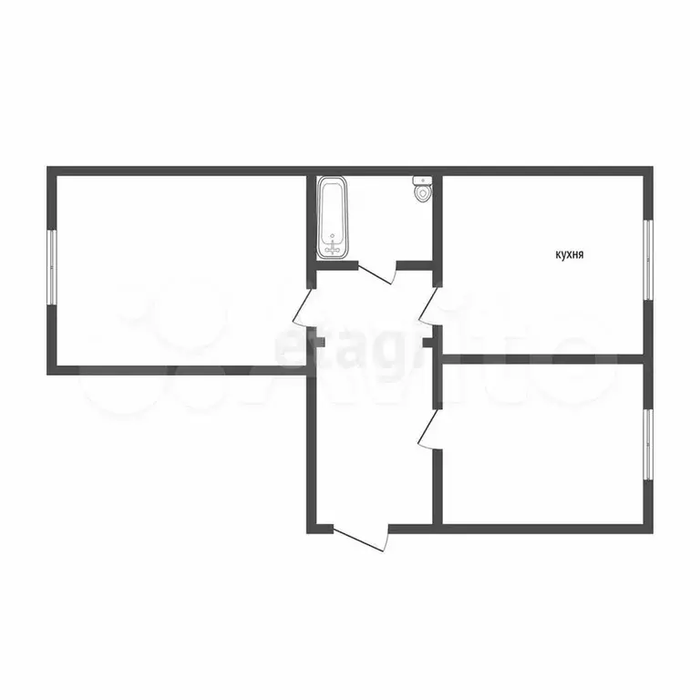 2-к. квартира, 55 м, 1/4 эт. - Фото 0