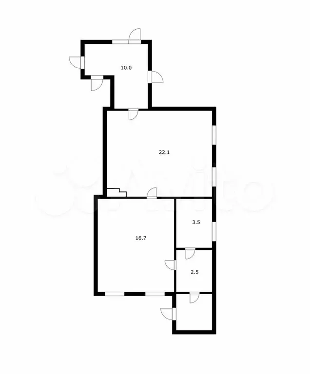 2-к. квартира, 45 м, 1/1 эт. - Фото 0