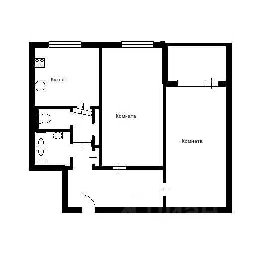 2-к кв. Санкт-Петербург Сиреневый бул., 8К1 (44.2 м) - Фото 1