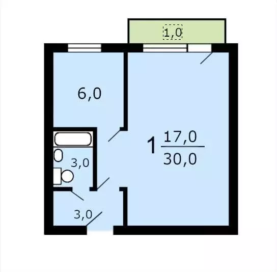 1-комнатная квартира: Москва, улица Седова, 13к1 (30 м) - Фото 1