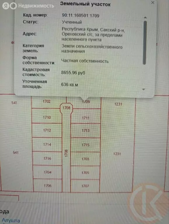 Участок в Сакский район, Ореховское сельское поселение (600 м) - Фото 2