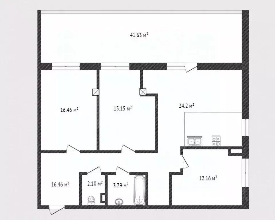3-к кв. Тюменская область, Тюмень ул. Газовиков, 73 (90.0 м) - Фото 2