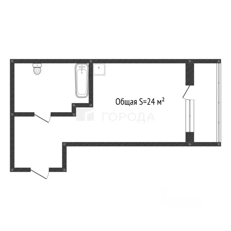 Студия Алтайский край, Новоалтайск ул. Космонавтов, 21 (24.0 м) - Фото 2