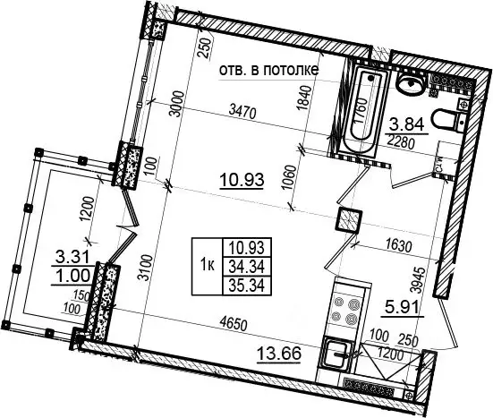 1-к кв. Санкт-Петербург Ремесленная ул., 15 (35.3 м) - Фото 1