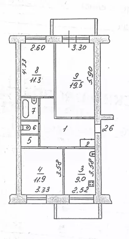 3-к кв. Пермский край, Краснокамск ул. Дзержинского, 9 (68.4 м) - Фото 2