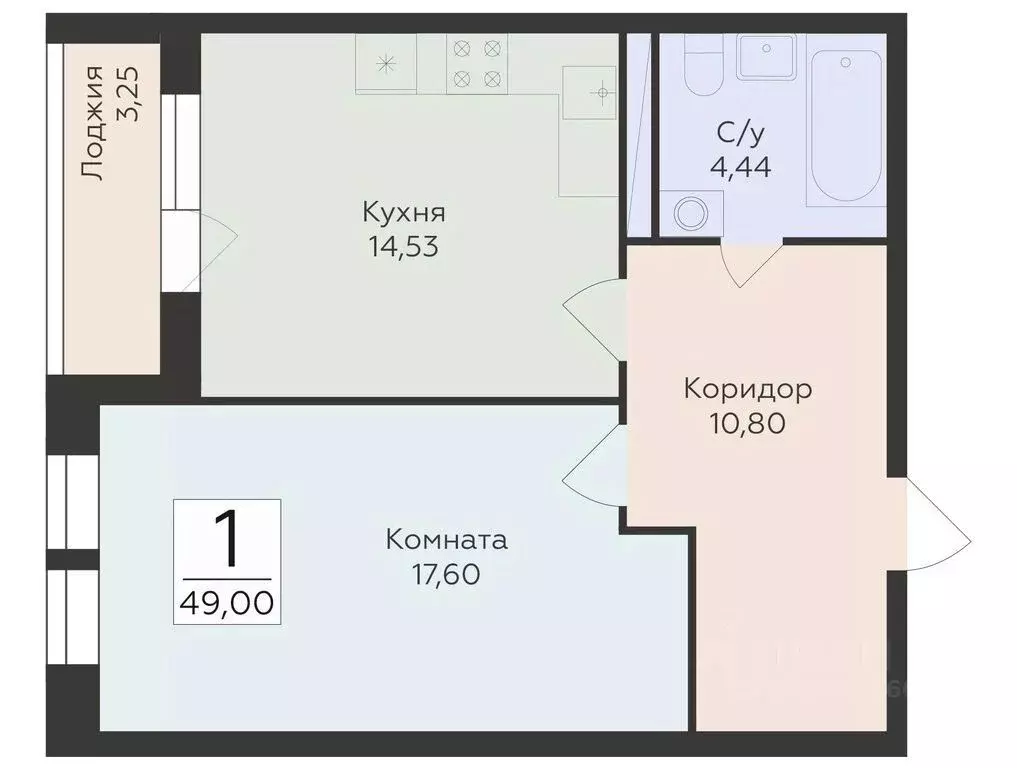 1-к кв. Воронежская область, Воронеж ул. Матросова (49.0 м) - Фото 0