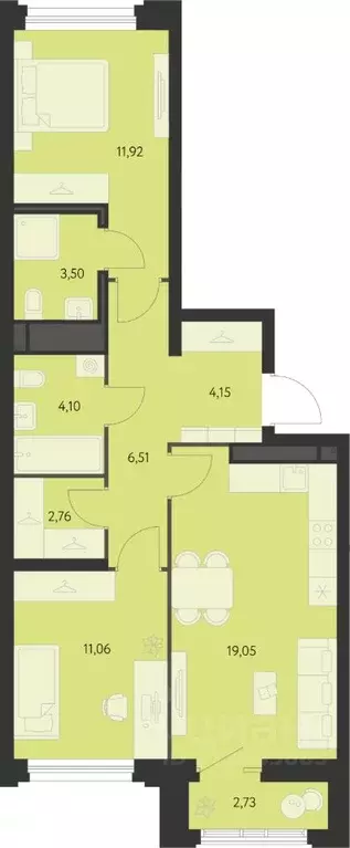 2-к кв. Свердловская область, Екатеринбург ул. Краснолесья, 94с2 ... - Фото 1