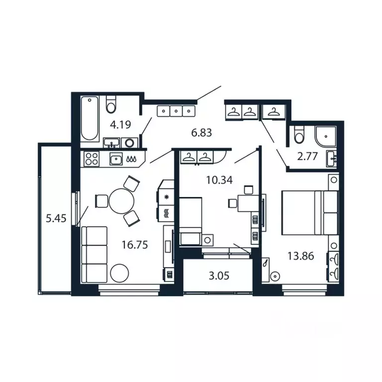 2-к кв. Ленинградская область, Ломоносовский район, Аннинское ... - Фото 1