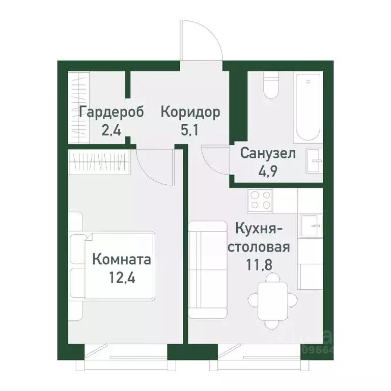 1-к кв. Челябинская область, Челябинский городской округ, пос. ... - Фото 0