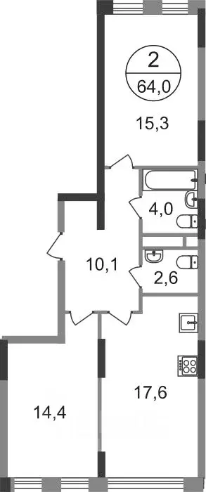 2-к кв. Москва Переделкино Ближнее мкр, 17-й кв-л, к1 (64.0 м) - Фото 0