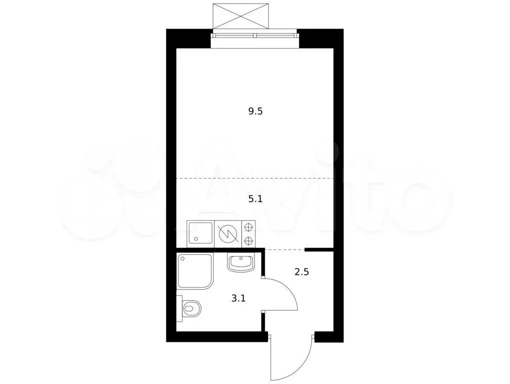 Квартира-студия, 20,2 м, 12/24 эт. - Фото 0